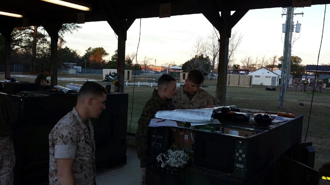 Marines from BEEEST 3-15 learn to troubleshoot Bravo model generators.