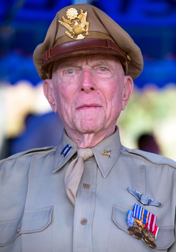 Retired U.S. Army Air Corps Capt. Jerry Allen attends the commemoration ...