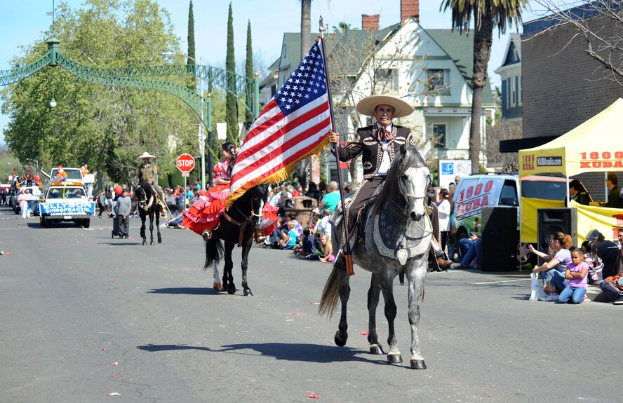 Horse riders march in the Bok Kai Festival in Marysville, Calif., Mar. 21, 2015. The festival celebrates Bok Kai, the Chinese Water God of the North. (U.S. Air Force photo by Sean Bhakta/Released)