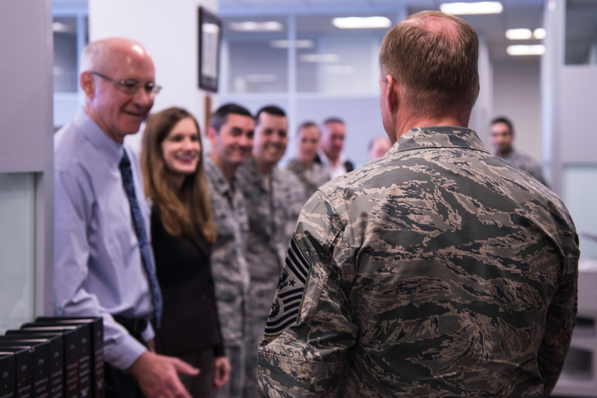 Chief Master Sgt. of the Air Force James Cody addresses Airmen during his visit at Joint Base Andrews, Md., March 23, 2015. Cody serves as the personal adviser to the Chief of Staff and the Secretary of the Air Force on all issues regarding the welfare, readiness, morale, and proper utilization and progress of the enlisted force. (U.S. Air Force photo/Airman 1st Class Philip Bryant)