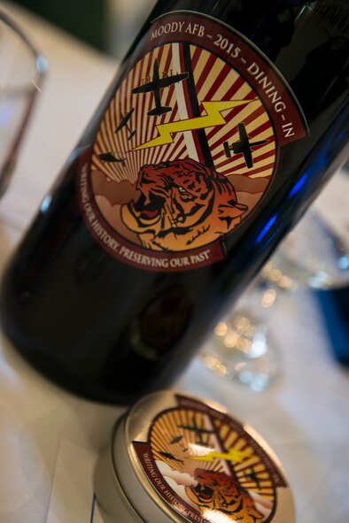 Moody Air Force Base hosted its 2nd Annual Dining-In March 20, 2015. The dining-in is a formal military event that consists of a meal, camaraderie, entertainment, toasts and playful banter dipped in military tradition. (U.S. Air Force photo by Airman 1st Class Ceaira Tinsley/Released)