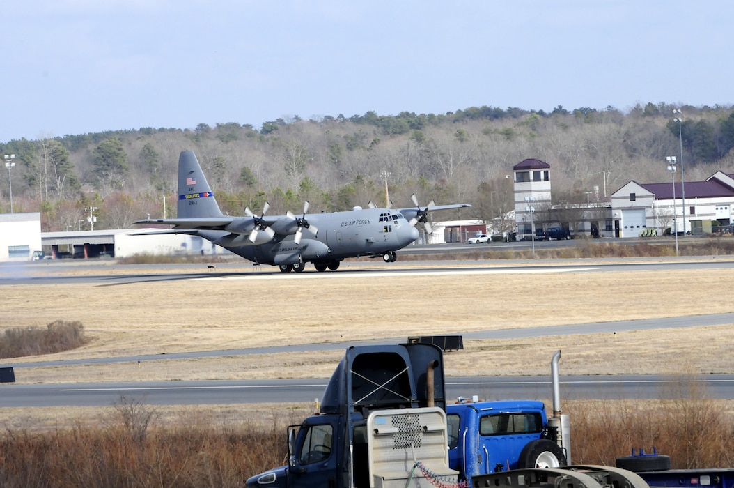 Airmen of the North Carolina Air National Guard, 145th Airlift Wing and 156th Airlift Squadron, remain mission ready as they achieve proficiency and currency training by flying maneuvers, airdrops and “Touch and Go’s” on the runways between the 145th Civil Engineer Squadron-Regional Training Site and the North Carolina Air National Guard Combat Operations Group based in New London, N.C. March 4, 2015. (U.S. Air National Guard photo by Master Sgt. Patricia F. Moran, 145th Public Affairs/Released)