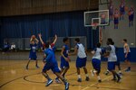 Members of the Randolph High School boys’ basketball team practice March 10 at Joint Base San Antonio-Randolph. The team lost the victory to the Brock High School Eagles by a score of 37-32 during the state championship game March 14 at the Alamodome in San Antonio. (U.S. Air Force photo by Airman 1st Class Stormy Archer)
