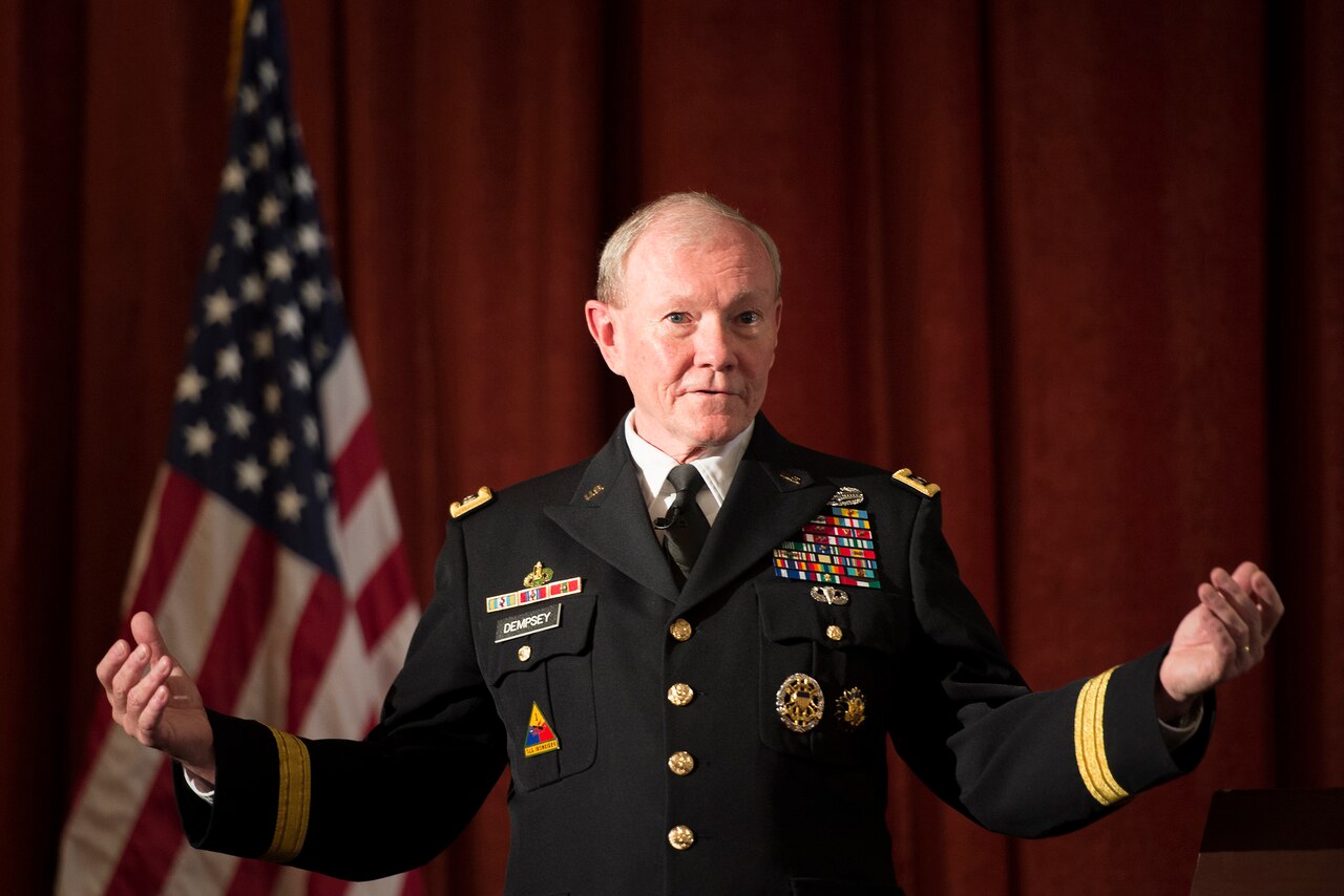 Army Gen. Martin E. Dempsey, chairman of the Joint Chiefs of Staff, speaks in Los Angeles during a forum on local veterans’ issues at the University of Southern California, March 23, 2015. DoD photo by U.S. Navy Petty Officer 1st Class Daniel Hinton 