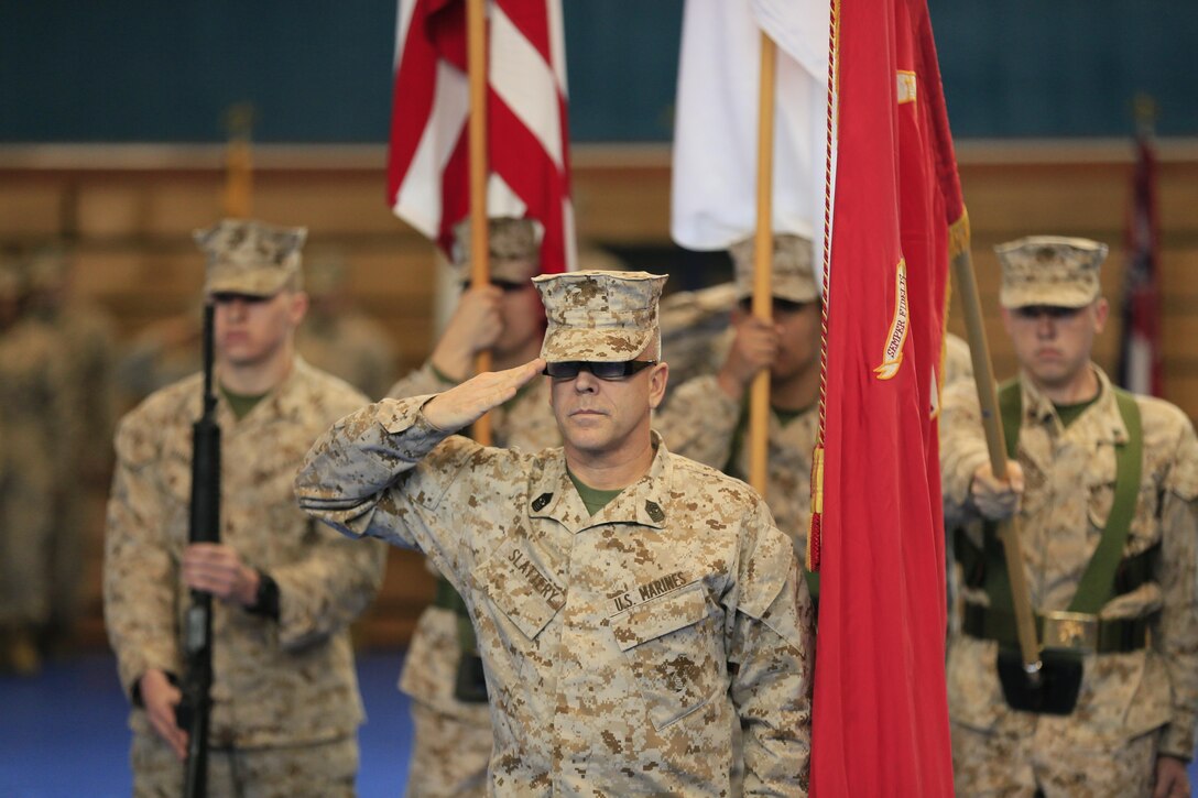 SGTMAJ Slattery relinquishes post as Combined Arms Training Center SGTMAJ. 