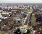 A pair of 113th Wing F-16s patrol the skies over the nation’s capital. The D.C. Air National Guard unit recently marked their 5,000th alert event, a historic first in the nation.