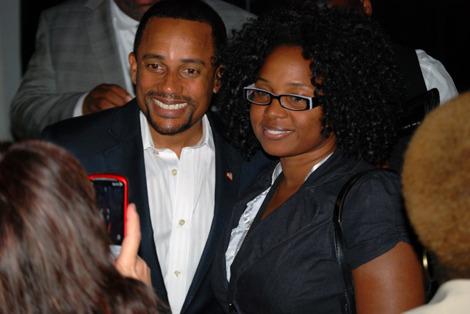 Actor Hill Harper of “CSI: NY” pauses for a photo after speaking to members of the National Guard’s Youth ChalleNGe program during a workshop in San Diego on June 24, 2010. Harper suggested mentors and teachers should try to connect with students on their level through today’s culture. The nationwide Youth ChalleNGe program provides a live-in, military-style school for students who have dropped out or are at risk of dropping out.