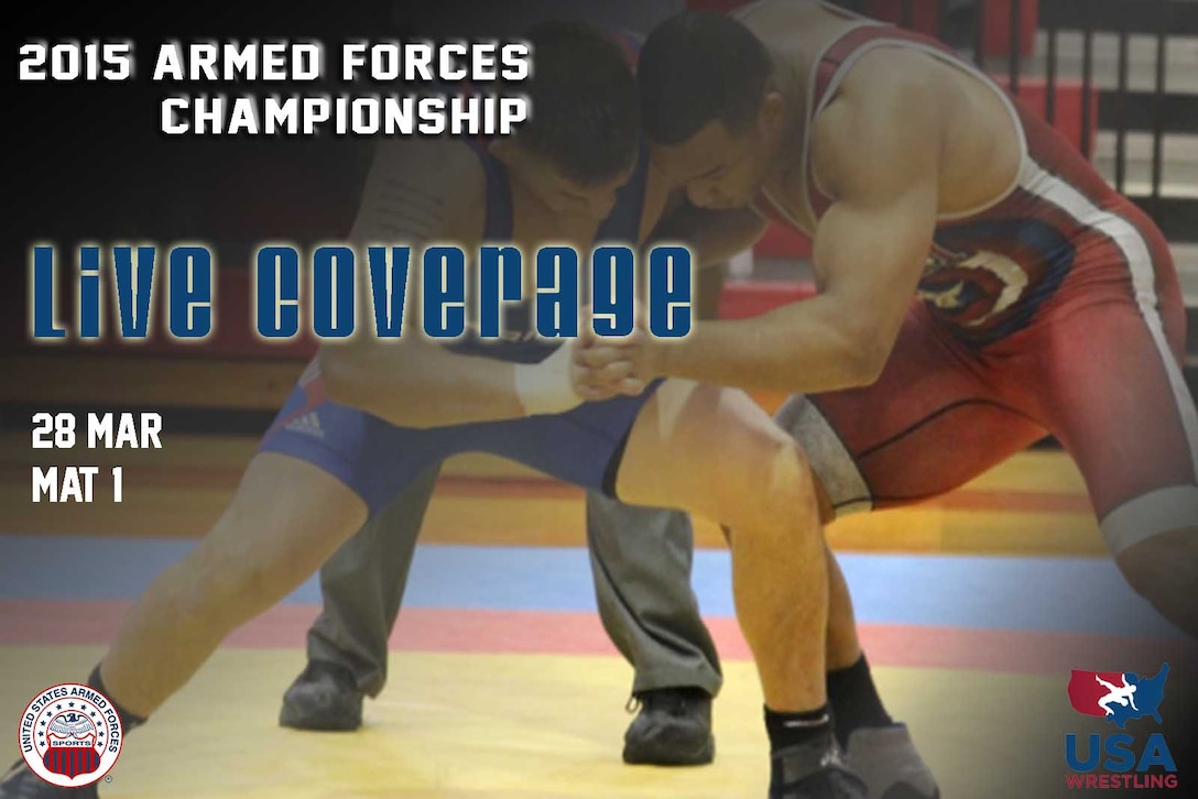 Armed Forces Championships Live - Day 2 Mat 1
Scheduled for Mar 28, 2015

Live stream of mat 1 of the 2015 Armed Forces Championships at Fort Carson in Colorado Springs, Colo. on March 28

https://www.youtube.com/watch?v=BehCdtJr6DE  
