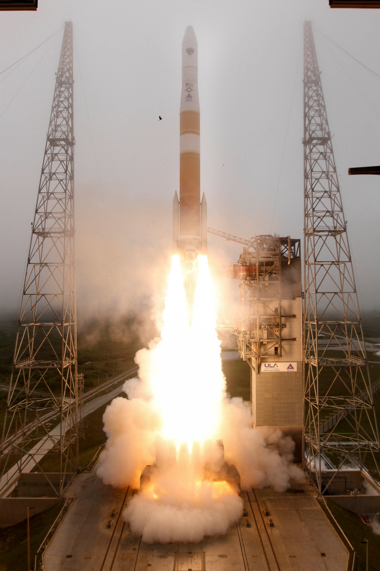 A United Launch Alliance Delta IV rocket launches the GPSIIF-9 satellite for the Air Force at 2:36 p.m. EDT March 25 from Cape Canaveral Air Force Station’s Space Launch Complex-37. (Photo Courtesy of ULA)