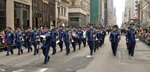 Instrumentalists with the Air National Guard Band of the Northeast perform in the New York City St. Patrick's Day Parade in New York March 17, 2015. The band played for spectators along the parade’s Fifth Avenue route as part of its community relations mission. (U.S. Air National Guard photo by Staff Sgt. Lealan Buehrer/Released)