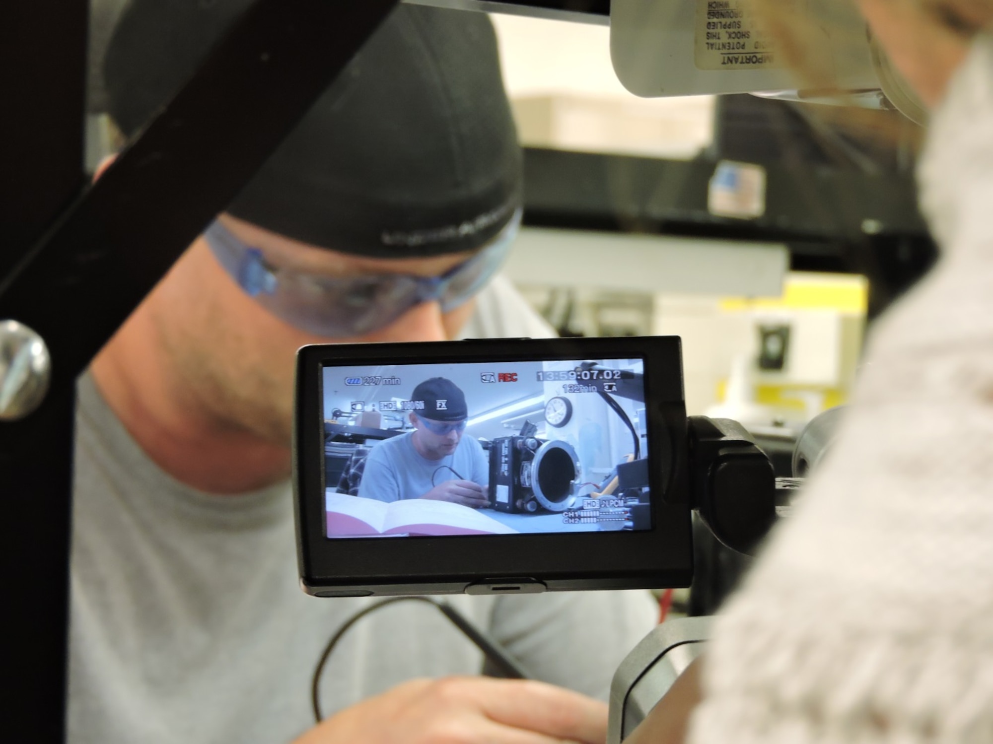 It’s precision work, but Shawn White, 566th Electronics Maintenance Squadron electronics mechanic, makes sure each circuit functions properly in a gyroscope assembly. The 566th EMXS Gyro Shop will be featured on 13WMAZ's "Behind the Lines" segment airing on the March 26th Eyewitness News telecast at 6 p.m. (U.S. Air Force photo by Roland Leach)