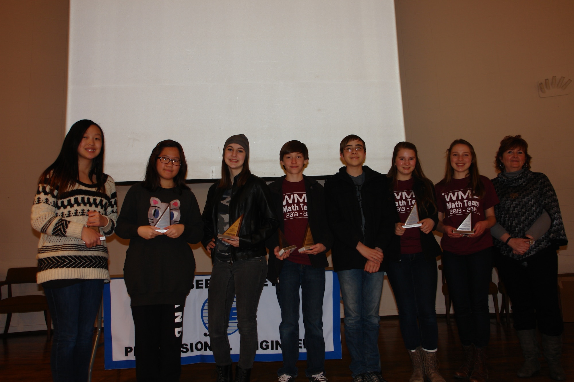 Pictured here are the top scoring winners at the MathCounts® competition, on Feb. 28 at the University of Tennessee Space Institute, who combined to create the Tullahoma Team who will compete in the MathCounts state level competition. Shown left to right are team members Carol Zhou, Jessie Song and Clare Beckett, The Webb School, Coffee County; Brandon Perry, West Middle School, Tullahoma; Trace Baxter, East Middle School, Tullahoma; Ruth Ann Terry and Aimee Christopher, West Middle School; and teacher Lea Anne Windham, The Webb School. Members not shown are Noah Johnson, The Webb School; and alternates, Kelly Nguyen and Alyssa Williams, East Middle School. (Photos provided)