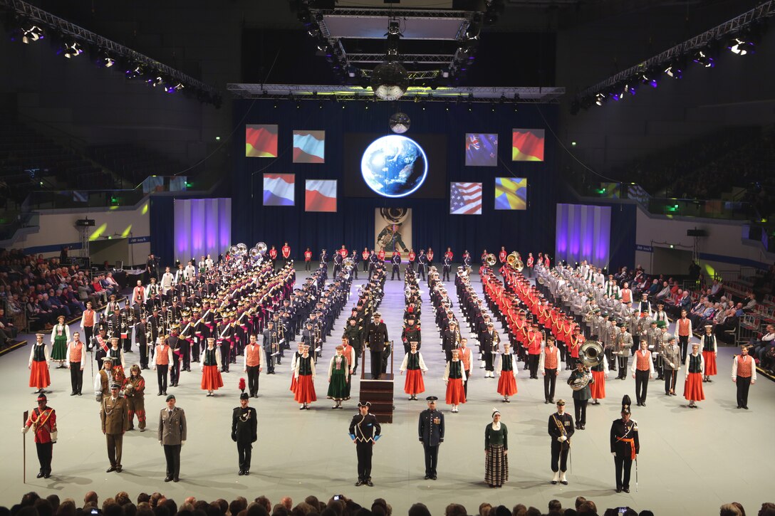 Recently the USAFE Marching Band performed at the International Musikshau in Bremmen, Germany.  The festival featured marching bands from Europe and around the globe.  The festival featured bands from Germany, Lativa, Netherlands, New Zealand, and Sweden.
