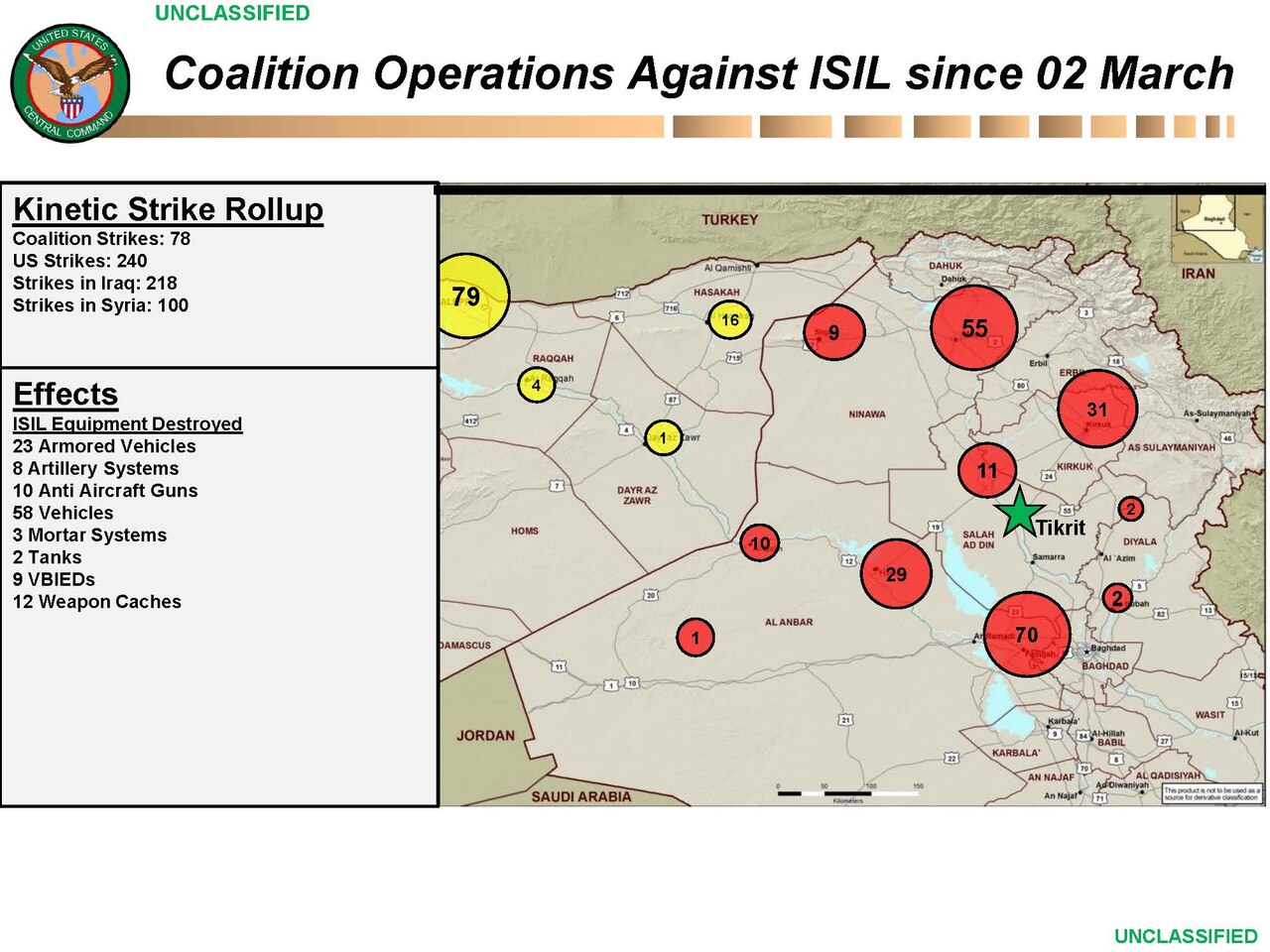 Coalition Operations Against ISIL since March 2, 2015.
