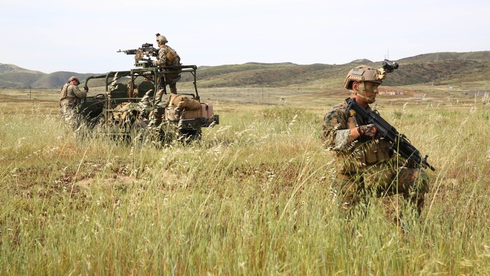 Marines with Force Company, 1st Reconnaissance Battalion, 1st Marine Division, conduct a structural integrity check on an Internally Transportable Vehicle during a training exercise aboard Marine Corps Base Camp Pendleton, Calif., March 16, 2015. Insertion with ITVs is only one of many methods  reconnaissance Marines can be inserted when conducting a mission.