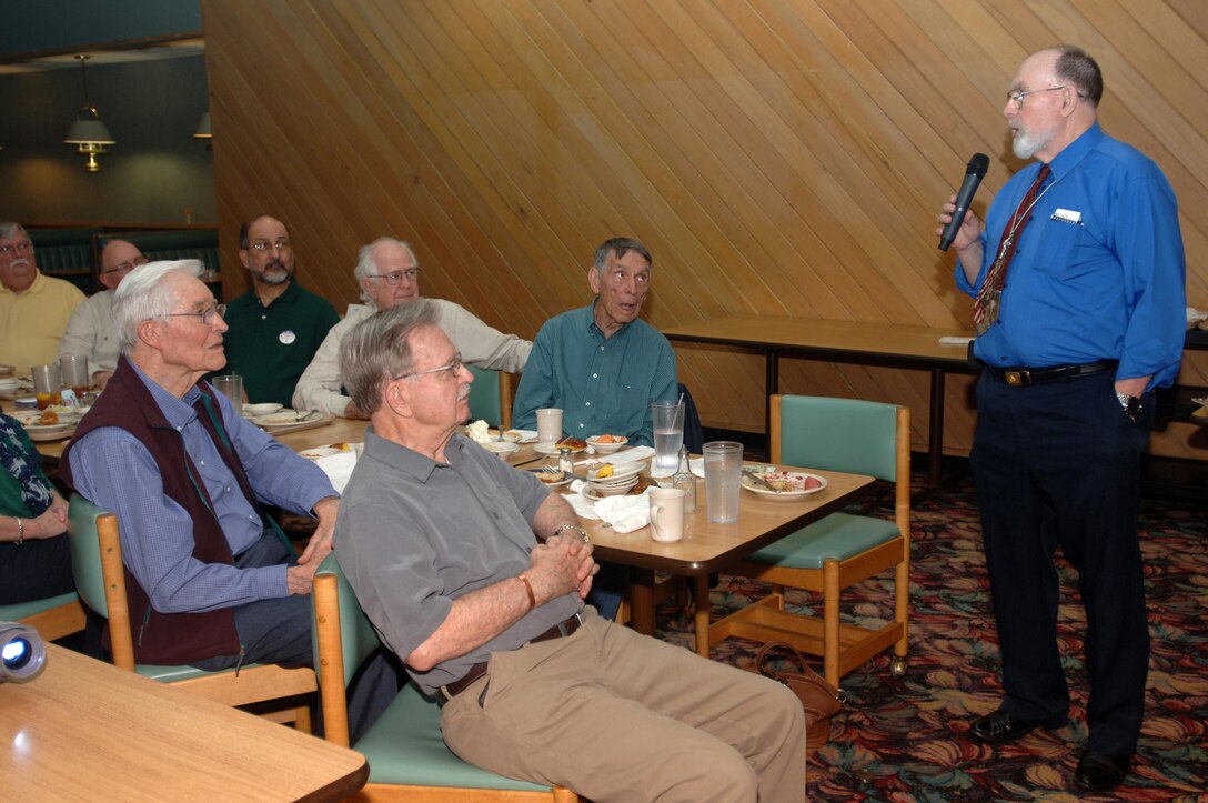 Ed Evans, Marine gunnery sergeant during the Vietnam War, shares his experiences during a commemorative event honoring Vietnam vets during a retiree luncheon at Piccadilly Restaurant in Nashville, Tenn., March 25, 2015.