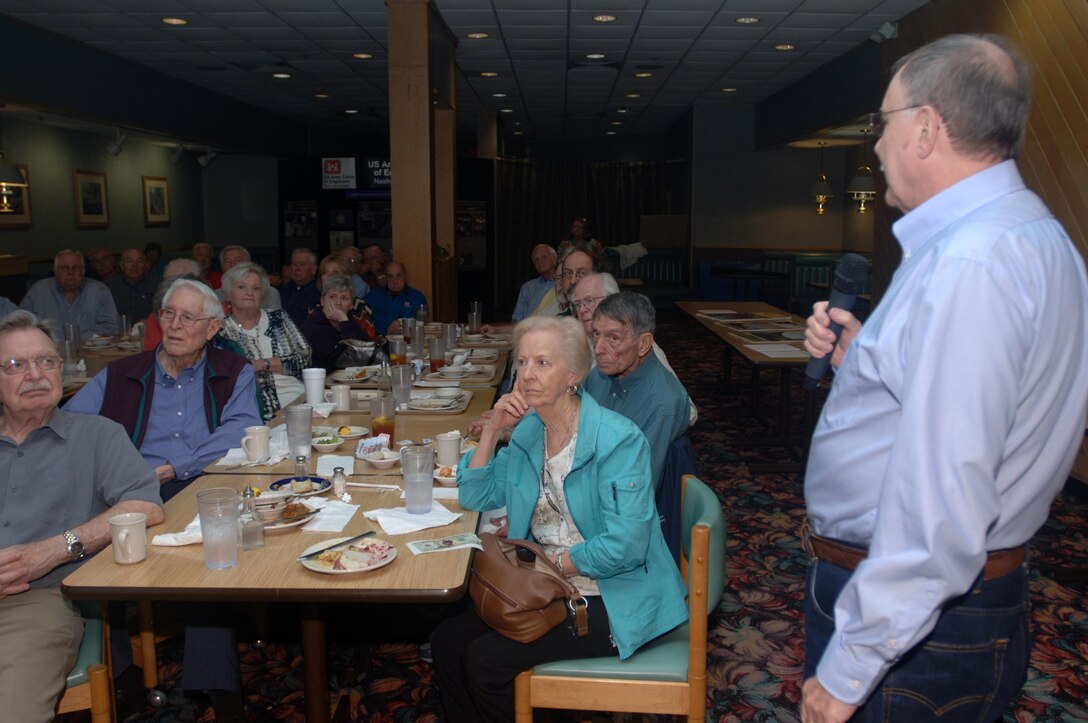 Lynn Bowden, an Air Force sergeant at Ubon Thailand Royal Air Force Base during the Vietnam War, shares his experiences during a commemorative event honoring Vietnam vets during a retiree luncheon at Piccadilly Restaurant in Nashville, Tenn., March 25, 2015.