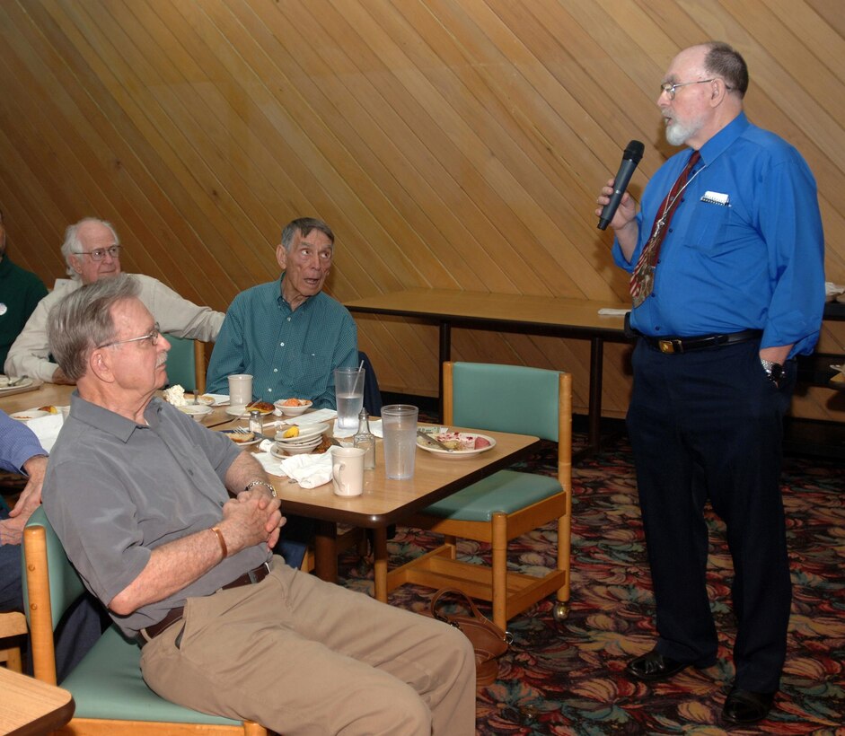 Ed Evans, Marine gunnery sergeant during the Vietnam War, shares his experiences during a commemorative event honoring Vietnam vets during a retiree luncheon at Piccadilly Restaurant in Nashville, Tenn., March 25, 2015.