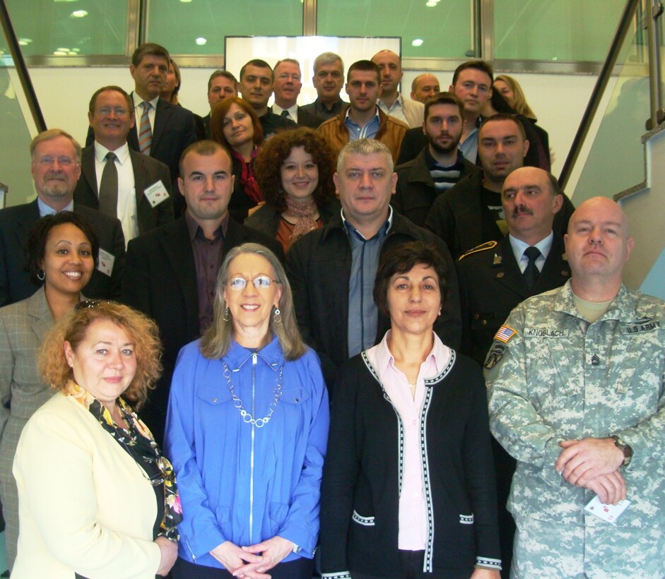 US and Montenegrin participants at a recent Civil Military Emergency Preparedness Program (CMEP) Emergency Operations Center Workshop/Table Top Exercise in Podgorica, Montenegro. An interagency team of civilian and military personnel, from the US Army Corps of Engineers and the Maine State Partnership Program led the event. The week-long workshop included presentations and facilitated discussions from the US team regarding emergency operations planning, logistics, geographic information systems, public affairs, and the US National Response Framework. Montenegrin participants provided overviews in their emergency operations staffing, planning, response and communications capabilities. The event culminated with a table top exercise. USACE has been executing CMEP activities since 1998. The program manager is the Center for Civil Military Relations. The CMEP program helps partner nations to prepare and manage the consequences of all-hazards disasters." (DOD Photo)
