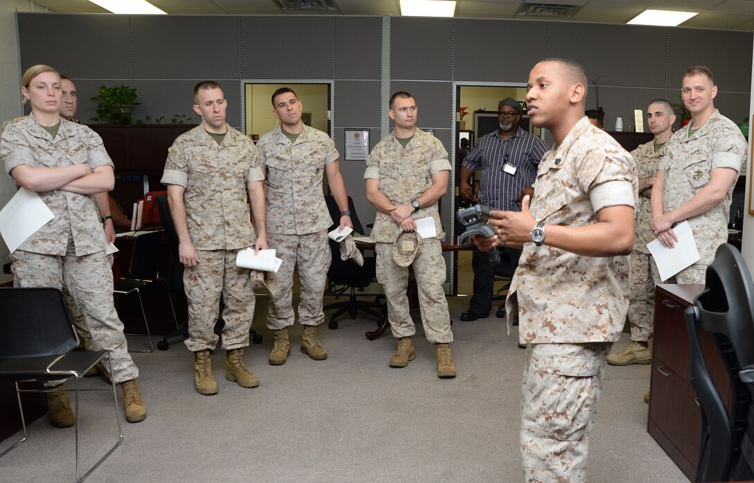 Expeditionary Warfare School students tour the Marine Depot Maintenance Command during a visit to Marine Corps Logistics Base Albany, March 24-26, as part of their school curriculum.