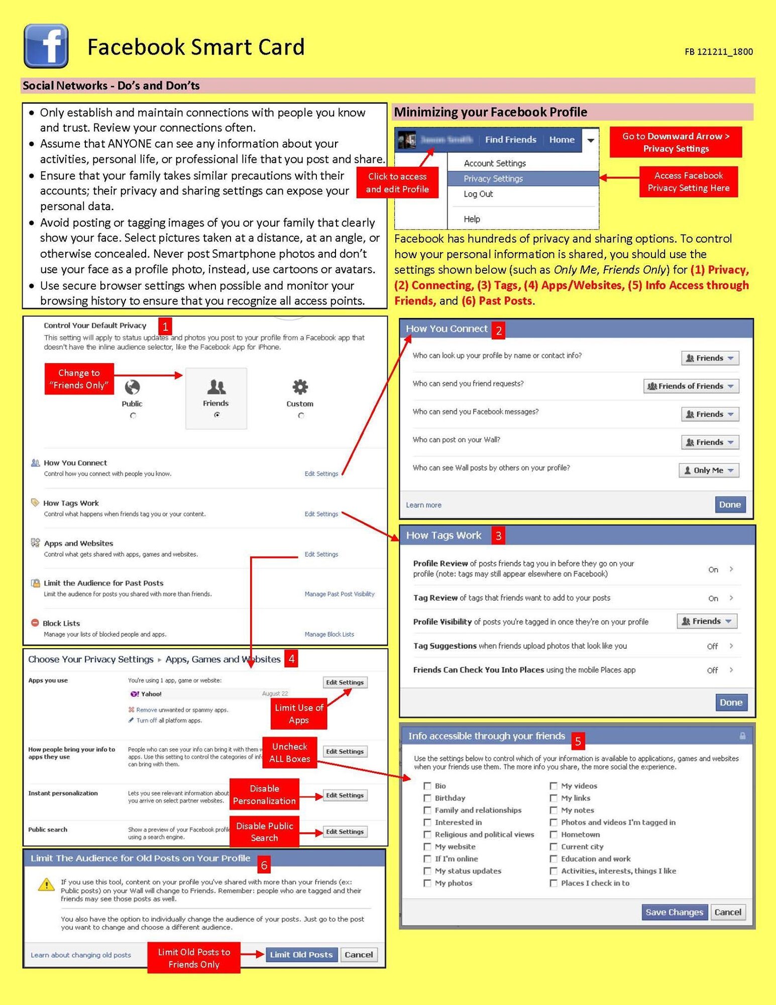 Social media is a great way to stay in touch, but remember to protect your information. The above smart cards for Twitter, Facebook, LinkedIn and Google+ offer tips for safeguarding your information. (Courtesy graphic)