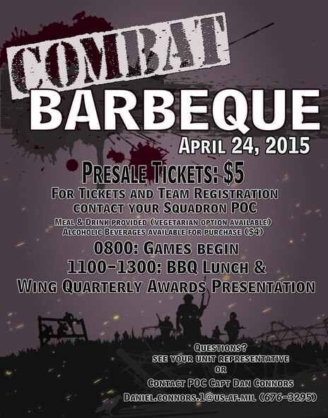 Comprehensive Airmen fitness is key to helping Airmen make sound choices and develop resiliency. Airmen at Sheppard Air Force Base, Texas, have a chance to improve their mental, physical and social fitness, all at the same time through the first-ever Combat Barbeque event, April 24, 2015.