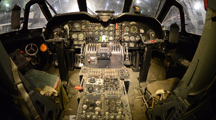 DAYTON, Ohio - Douglas C-124C Globemaster II cockpit in the Korean War Gallery  at the National Museum of the U.S. Air Force. (U.S. Air Force photo)