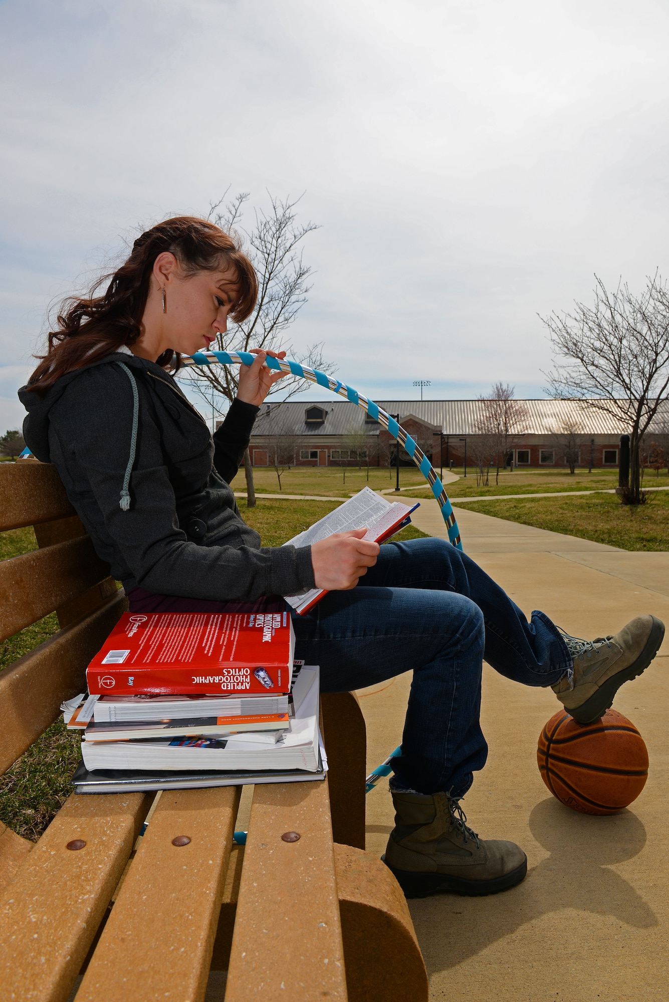 Airman 1st Class Kimberly O’Brien, a 375th Air Mobility Wing Broadcaster, understands what it’s like to strike a balance with educational pursuits, hobbies and recreation during her off time at Scott Air Force Base, Illinois. Tough choices have to be made sometimes in deciding where to focus in achieving your goals, even if that goal is to decompress and enjoy life a little bit more this summer. Resources on base provide the ability to find the next adventure, whether it’s through a trip with Outdoor Recreation, picking up a new hobby at the Arts and Crafts Center, or knocking out college credits via the Education Center. (U.S. Air Force photo by Airman 1st Class Erica Crossen)