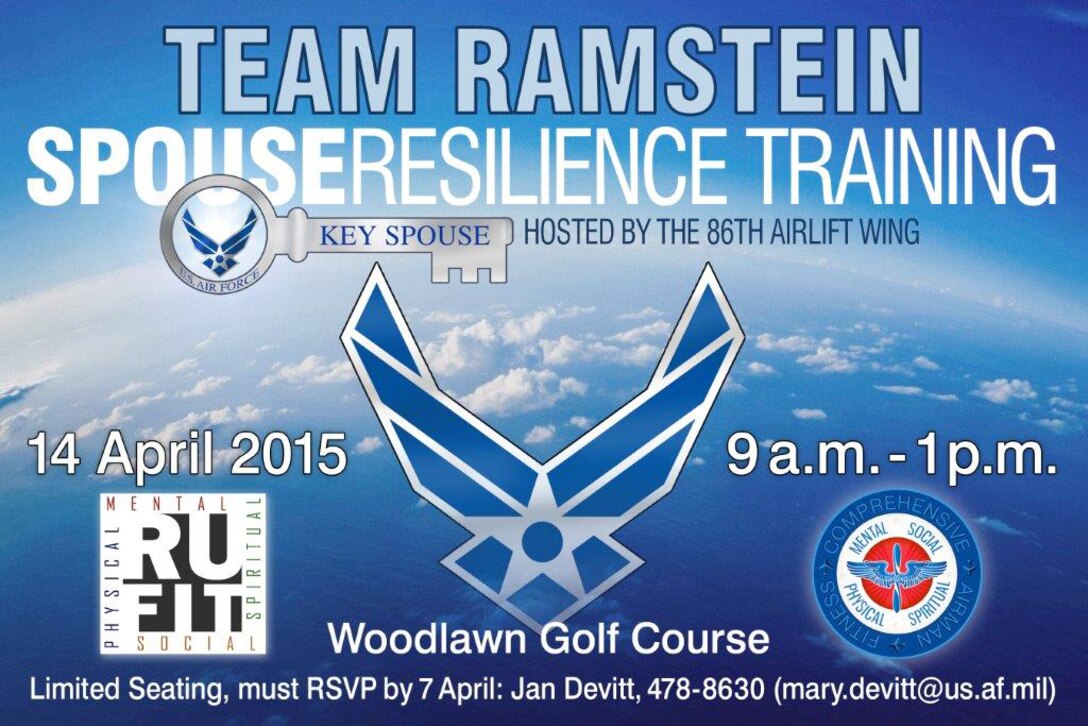 Team Ramstein hosts spouse resilience training April14, 2015. (Courtesy Graphic)