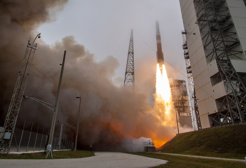 The Air Force and the 45th Space Wing supported the successful launch of a United Launch Alliance Delta IV rocket from Launch Complex 37, March 25, 2015, Cape Canaveral Air Force Station, Fla., carrying the Air Force's ninth Block IIF-09 navigation satellite for the Global Positioning System at 2:36 p.m. EDT. (Courtesy photo/Mike Killian) (For limited release) 
