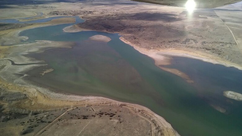 Shallow water and boating hazards are expected at the west end of Wilson Lake.   Drought conditions have created a record low of 8.5 feet below conservation pool. (Photo courtesy of Virgil Lawson)