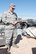 Master Sgt. William Camp, 57th Wing safety NCO in charge, holds a hydraulic pump gathered from the remains of an F-15C Eagle in the crash yard on Nellis Air Force Base, Nev., March 23, 2015. Flight safety Airmen are trained to be able to piece together and look at the remains of an aircraft to determine how a crash occurred. (U.S. Air Force photo by Staff Sgt. Victoria Sneed)