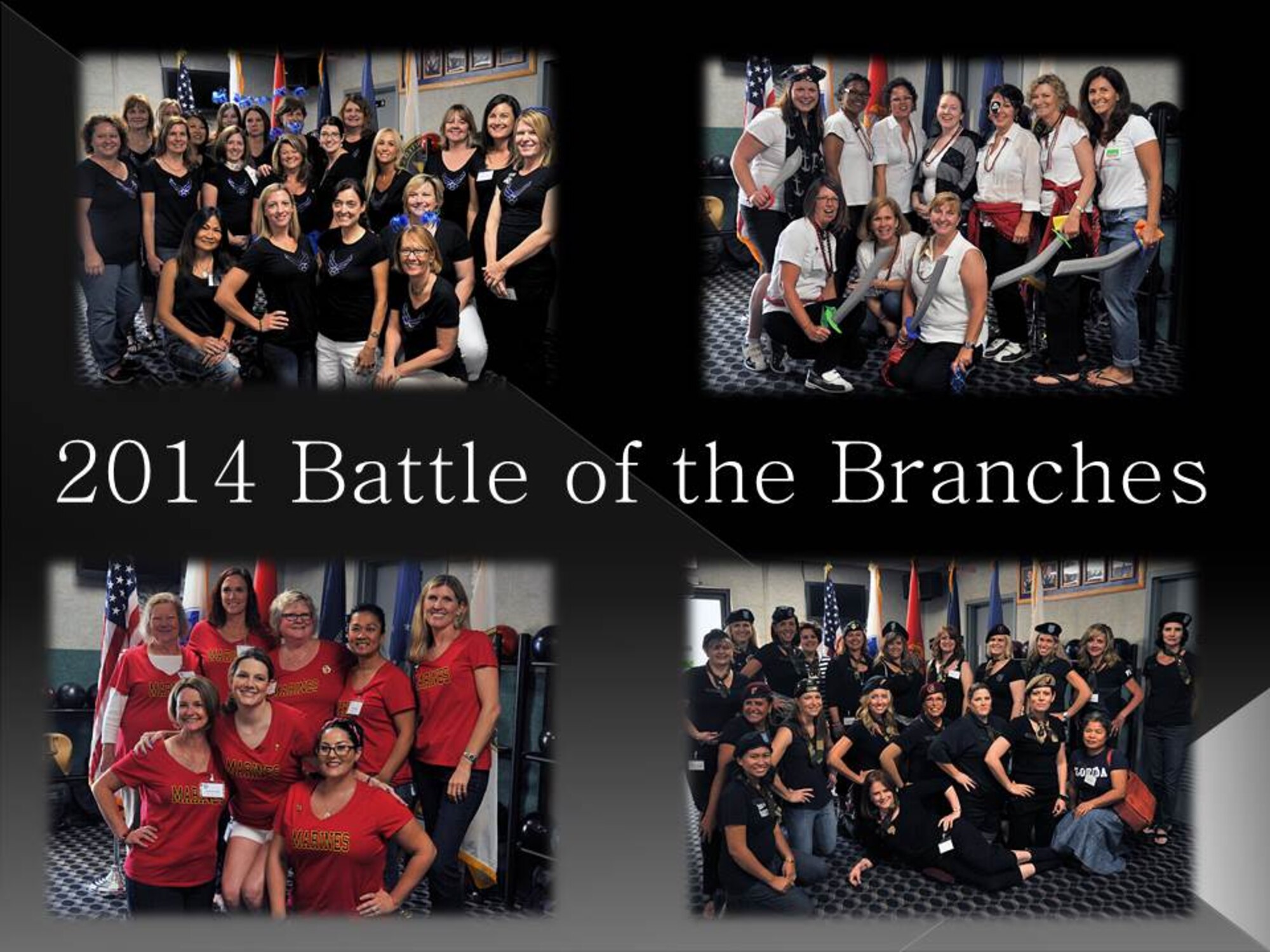 Spouses of members of Team MacDill held a Battle of the Branches Bowling Bonanza at MacDill Lanes bowling alley at MacDill Air Force Base, Fla., March 19, 2015. This year, a record-setting 65 spouses were in attendance for the annual competition. (U.S. Air Force graphic by Staff Sgt. Brittany Liddon/Released)