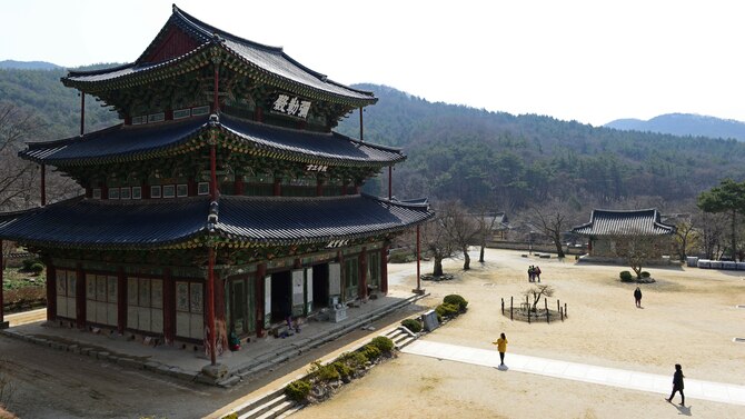Maitreya Hall is a national treasure residing at the Geumsansa Temple located at Moaksan Mountain, Republic of Korea, March 21, 2015. Airmen from Kunsan Air Base toured the temple, learning about 1700 years of the temple’s history. (U.S. Air Force photo by Senior Airman Taylor Curry/Released) 