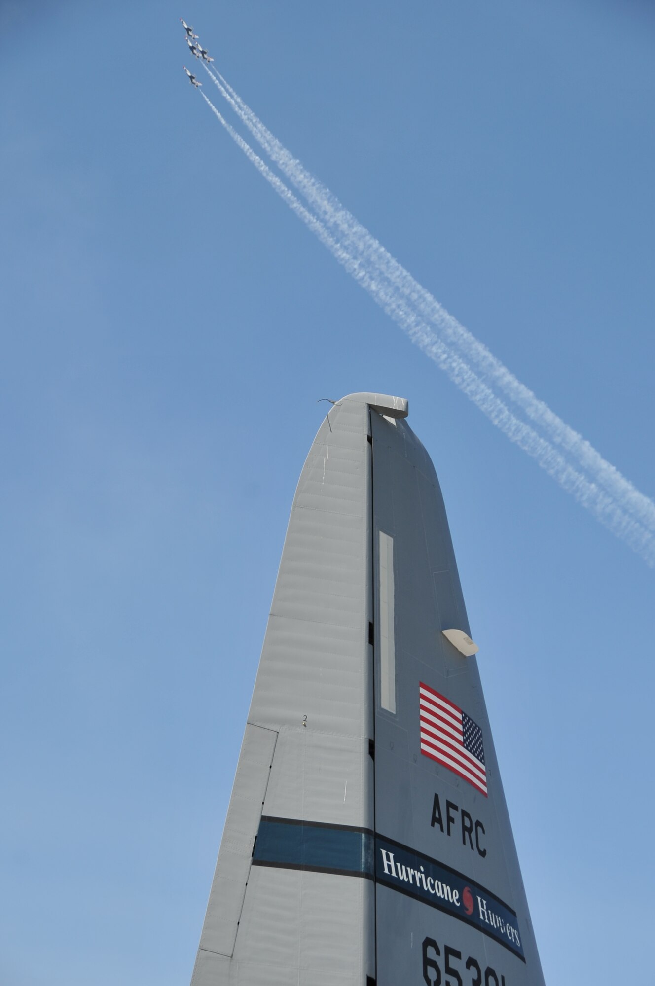 The U.S. Air Force Thunderbirds performed before thousands of people at the Keesler Air Force Base, Mississippi, "Thunder on the Bay" Air Show and Open House here March 28, 2015. (U.S. Air Force photo/Master Sgt. Jessica Kendziorek)