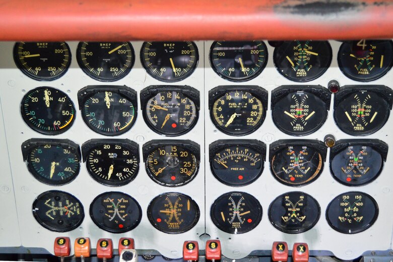 DAYTON, Ohio -- Douglas VC-118 "Independence" cockpit in the Presidential Gallery at the National Museum of the United States Air Force. (U.S. Air Force photo by Ken LaRock) 