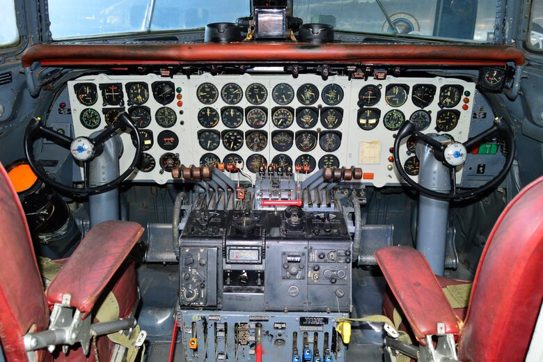 DAYTON, Ohio -- Douglas VC-118 "Independence" cockpit in the Presidential Gallery at the National Museum of the United States Air Force. (U.S. Air Force photo by Ken LaRock) 