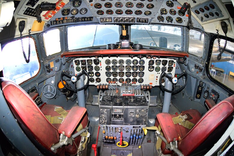DAYTON, Ohio -- Douglas VC-118 "Independence" cockpit in the Presidential Gallery at the National Museum of the United States Air Force. (U.S. Air Force photo by Ken LaRock) 