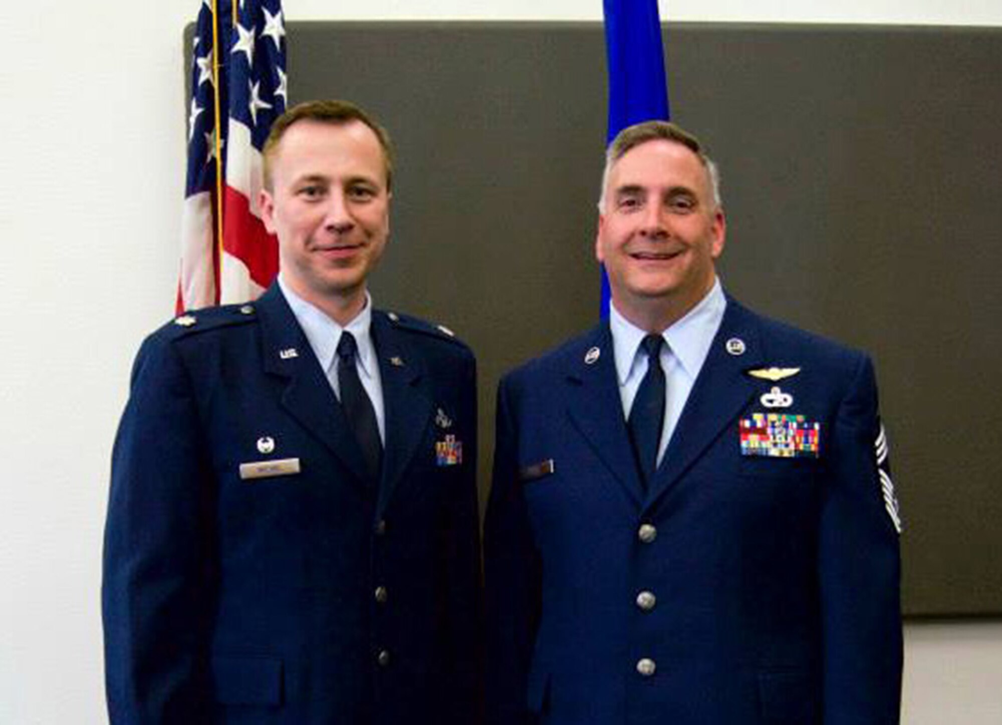 Chief Master Sgt. Robert Boboc, 55th Aerial Port Squadron air transportation manager, joined the ranks of the one percent of the enlisted force when he promoted to chief master sergeant March 22, at Travis Air Force Base. (U.S. Air Force photos/Senior Airman Madelyn Brown)