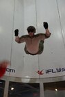 A combat controller assigned to the 22nd Special Tactics Squadron at Joint Base Lewis-McChord, Wash., practices free fall techniques in the iFly wind tunnel in Seattle, March 25, 2015. U.S. Air Force combat controllers go through at least two years of special operations training before being assigned to their first base and the first time they practice free fall is about 18 months into this training. (U.S. Air Force photo/Master Sgt. Todd Wivell) 