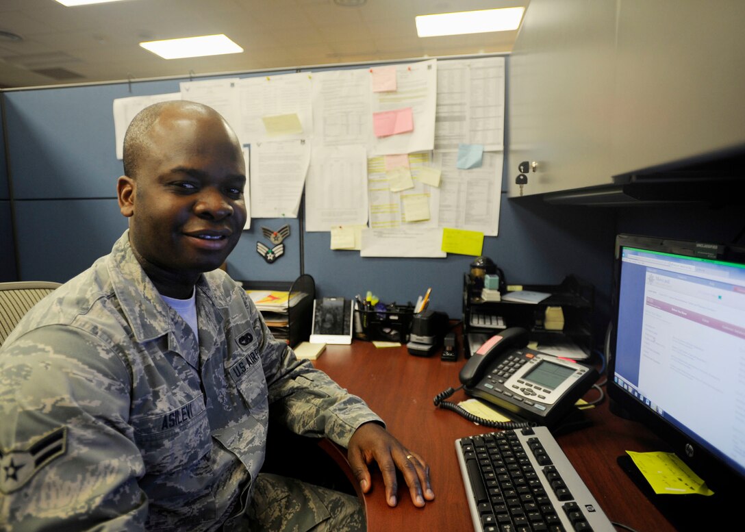 Airman 1st Class James Asilevi, 11th Logistics Readiness Squadron traffic management journeyman, is the Warrior of the Week for March 30, 2015, Joint Base Andrews, Md. In the past few weeks, Asilevi processed 180 personally procured moves; coordinated with finance to ensure $54,000 in compensation was paid to members; briefed 200 customers on household-good entitlements; and submitted more than 700 shipment documents, booking members’ moves within 48 hours of request. Asilevi stands out by setting a positive, professional example for others to emulate. (U.S. Air Force photo/Senior Airman Preston Webb)