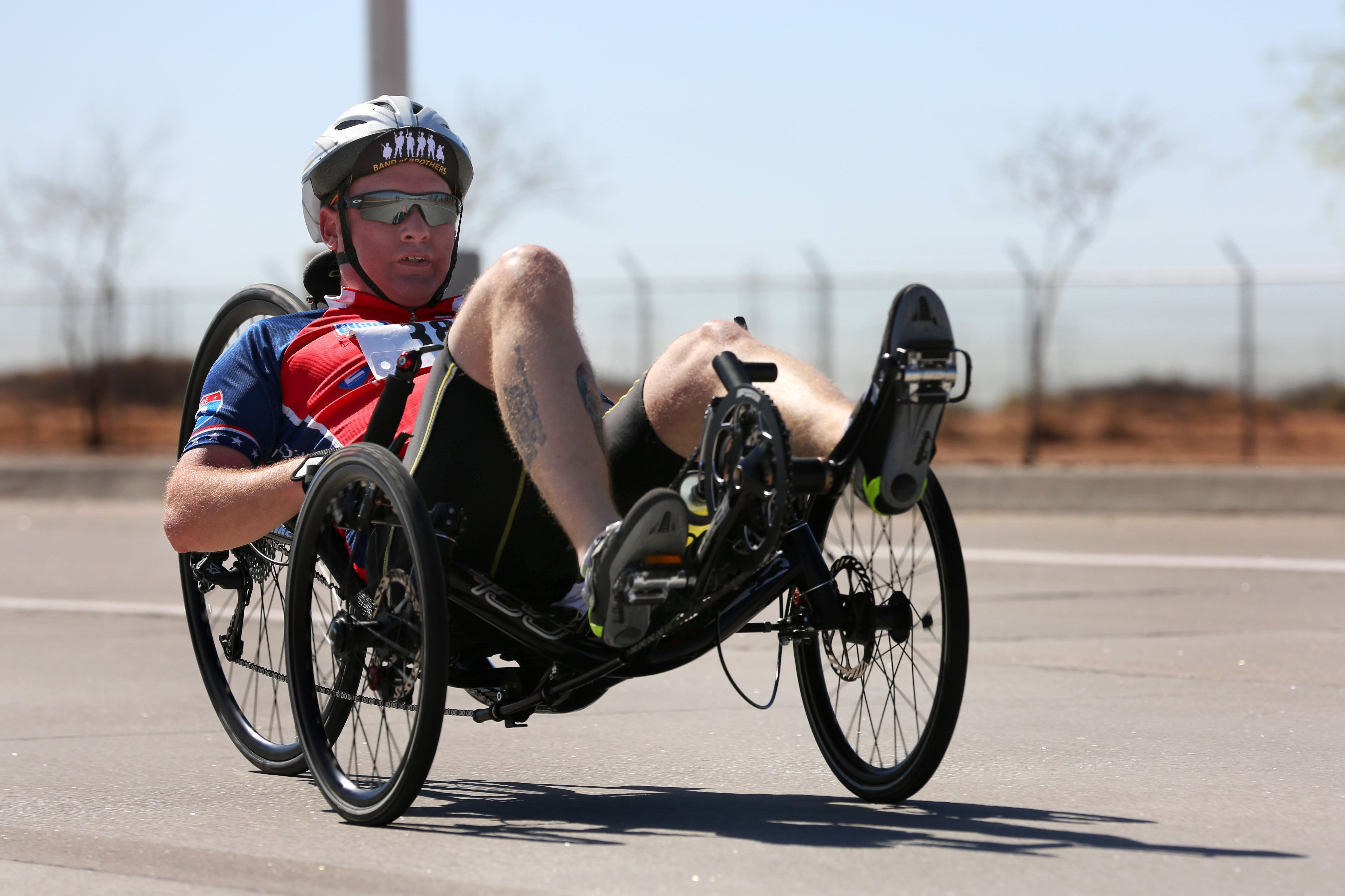 Army veteran Thomas Ayers participates in the 30kilometer cycling