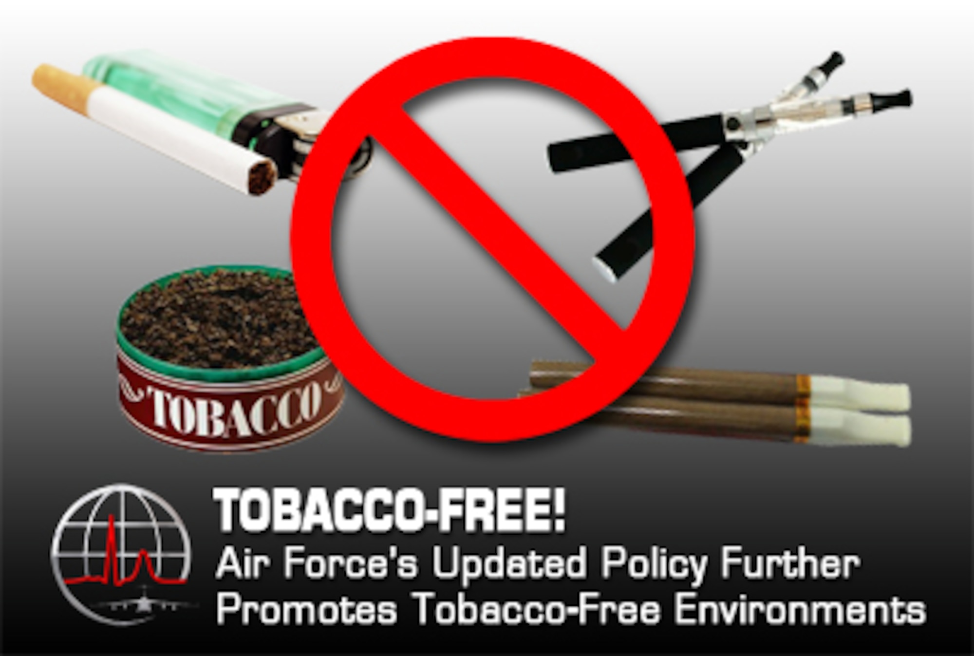Air Force policy promotes tobacco-free environments (U.S. Air Force graphic by Steve Thompson)