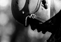 A Tactical Air Control Party candidate from Falcon 98 catches his breath during a field training exercise at Eglin Range, Fla., March 24, 2015. TAC-P candidates from Falcon 98 are the last class to graduate from Hurlburt Field, Fla., before the schoolhouse moves to Lackland Air Force Base, Texas. (U.S.  Air Force photo/Senior Airman Christopher Callaway)