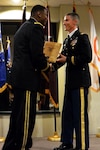 Army Capt. Kent Wyman, right, commander of Headquarters Company, 54th Troop Command, New Hampshire Army National Guard, receives the 2015 Chief Medical Services Junior Officer Award of Excellence during a ceremony April 30, 2015, in Washington, D.C. Wyman was among more than 100 applicants from both the Army Guard and Army Reserve, and was selected by the Medical Services Corps as the officer who has made the most significant contributions to the U.S. Army Medical Department mission while performing in an exceptionally outstanding manner.

