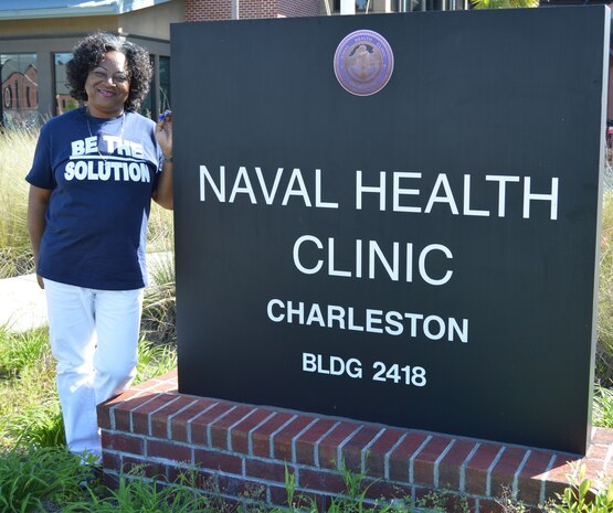 Rhonda MitchKetchens' slogan "Be the Solution," won the base Sexual Assault Prevention and Response program's t-shirt design contest, chosen among 20 design ideas submitted by service members and civilian employees from various commands across Joint Base
Charleston-Weapons Station. MitchKetchens, a medical support assistant for the Wellness Clinic at Naval Health Clinic Charleston, was inspired by her mother who always told her to "be the solution," whenever faced with a problem. (U.S. Navy photo / Kris Patterson)
