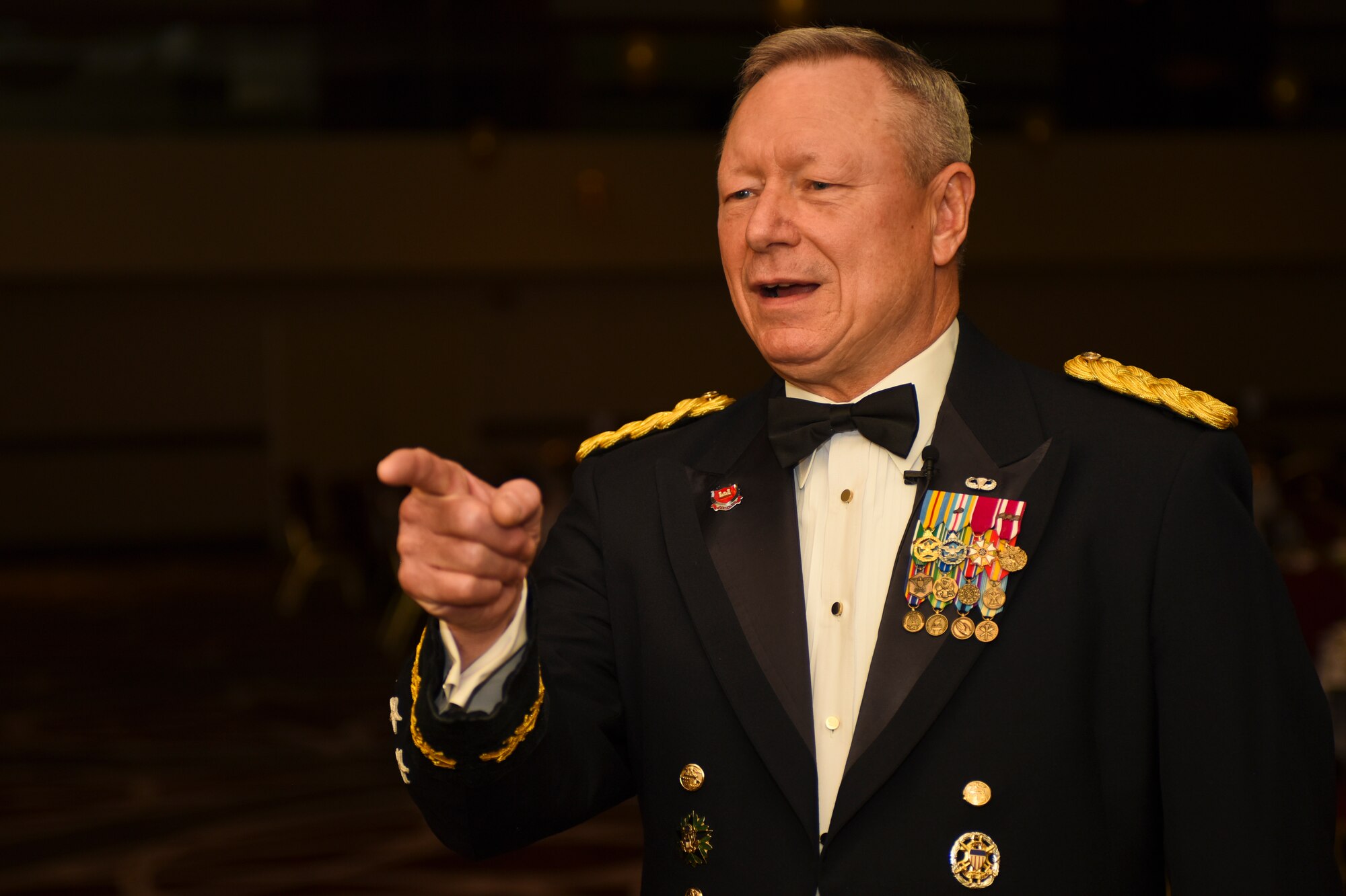 U.S. Army Gen. Frank J. Grass, Chief of the National Guard Bureau, gives an interview prior to the Ohio National Guard Association and Ohio National Guard Enlisted Association Spring Dinner Dance, Columbus, Ohio, April 25, 2015. Gen. Grass was the guest speaker at the event which is held annually for association members in both the Air and Army National Guard. (U.S. National Guard photo by Senior Airman Wendy Kuhn/Released)