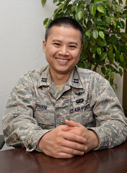 Capt. Thomas Pham is a science and engineering development manager with the Air Force Sustainment Center. (Air Force photo by Kelly White/Released)