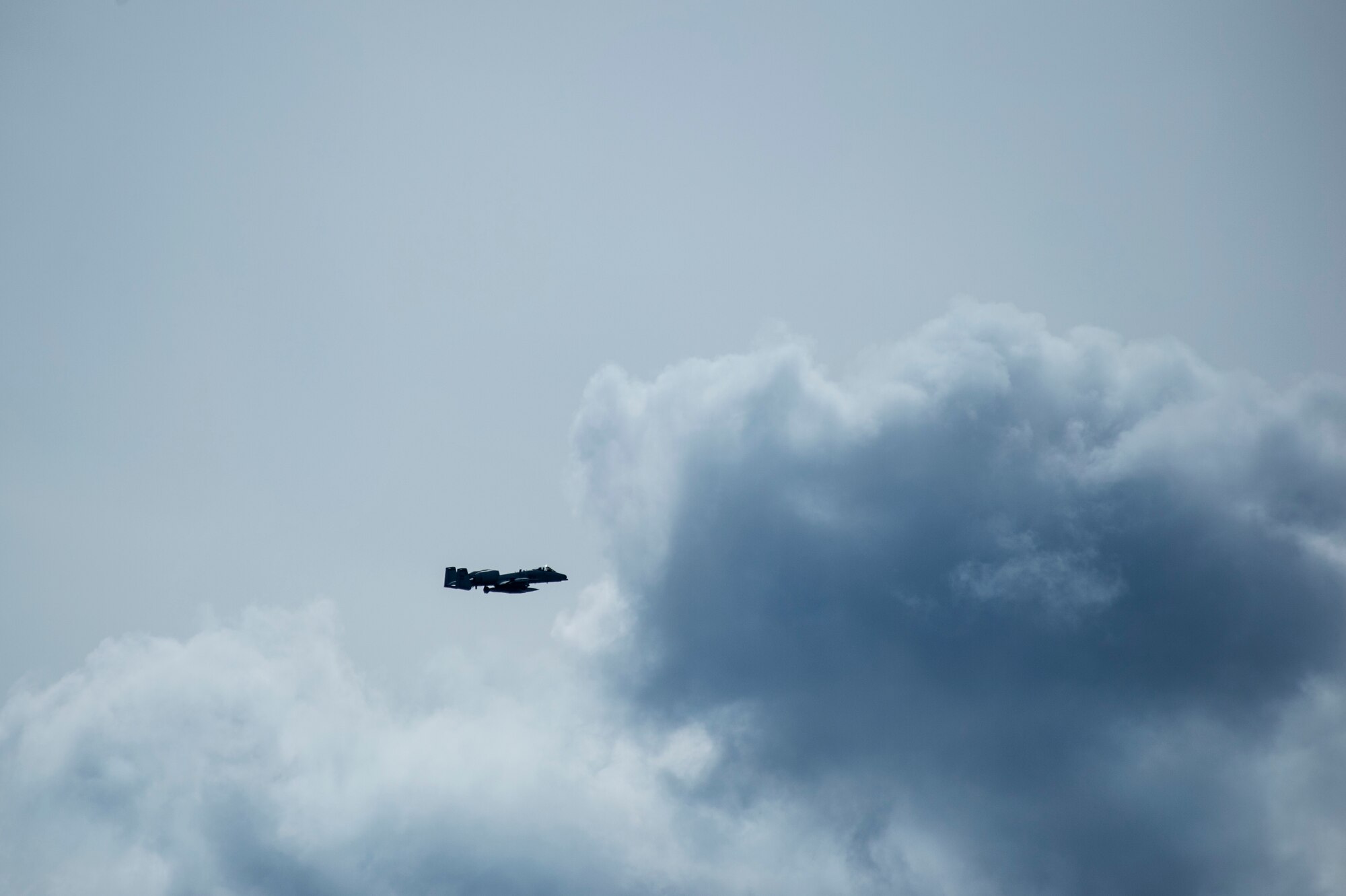 An A-10 Thunderbolt II attack aircraft fly's over Ämari Air Base, Estonia, May 1, 2015. The A-10 supports Air Force missions around the world as part of the U.S. Air Force's current inventory of strike platforms, including the F-15E Strike Eagle and the F-16 Fighting Falcon fighter aircraft. (U.S. Air Force photo by Senior Airman Rusty Frank/Released)