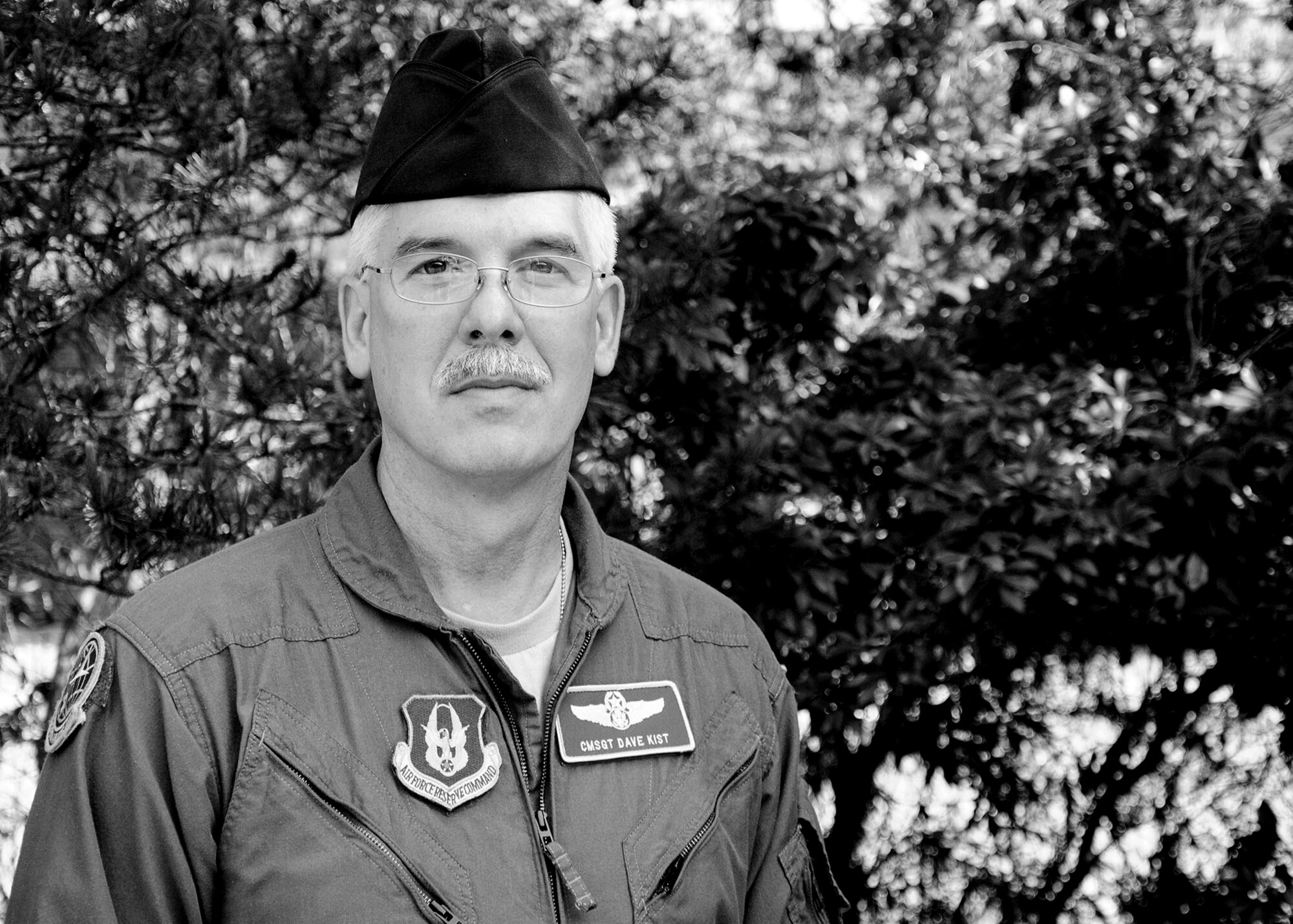 Chief Master Sgt. Dave Kist, 313th Airlift Squadron air reserve technician and chief loadmaster, was promoted May 1, 2015 in his 38th year with the 446th Airlift Wing. Kist has served as a traditional Reservist since his senior year of high school and became an ART in 2006 after retiring from a 25-year career as a Washington state trooper. (U.S. Air Force Reserve photo by Senior Airman Madelyn McCullough)